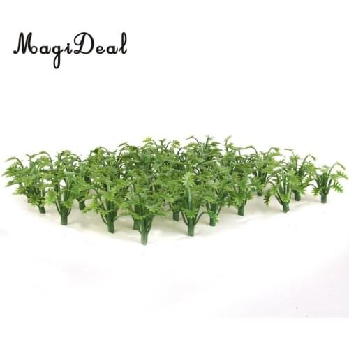 50Pcs Green Scenery Landscape Model Grass Ground Cover for Train Track Grassland Model Building 1:42-1:60 4.5cm