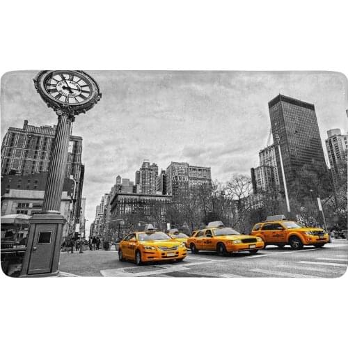 Yellow Taxi in Street View of NYC New York City Doormat Anti-Slip Entrance Mat Floor Rug Indoor Front Door Mats Home Decor