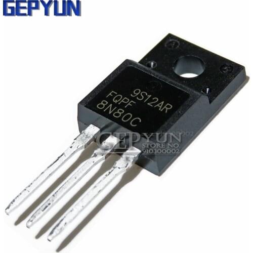 10PCS FQPF8N80C 8N80C TO-220 8N80 TO220 MOS FET tr Gepyun
