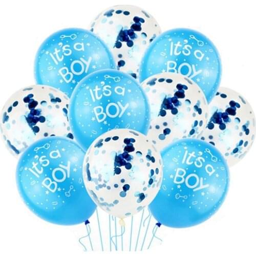 10pcs Blue Pink 12Inch It is a boy or Its a girl Confetti Agate Latex Balloon Set Birthday Baby Shower Party Decor Balloon