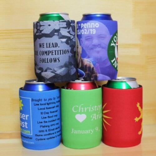 150pcs Custom Designed Stubby Holders for Your Birthday Party Real Neoprene Can Cooler With Bottom Printed Stubbies For Bar