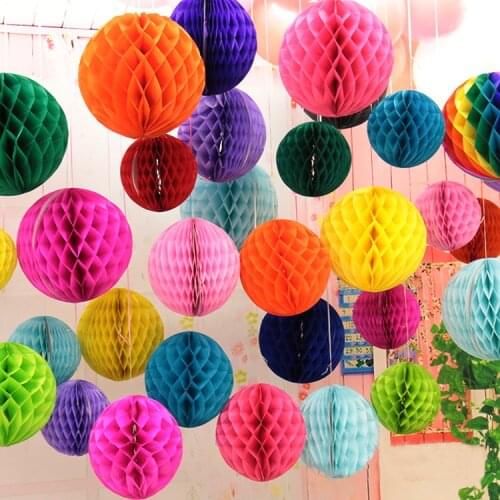 17 Colors 8''(20cm)Tissue Paper Flowers balls pom Poms honeycomb lantern Home Decoration Festive Party Supplies Wedding Craft