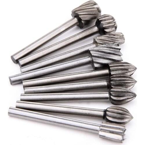 20pcs Set HSS Titanium Dremel Routing Rotary Milling Rotary File Cutter Wood Carving Carved Knife Cutter Carpenter Tools