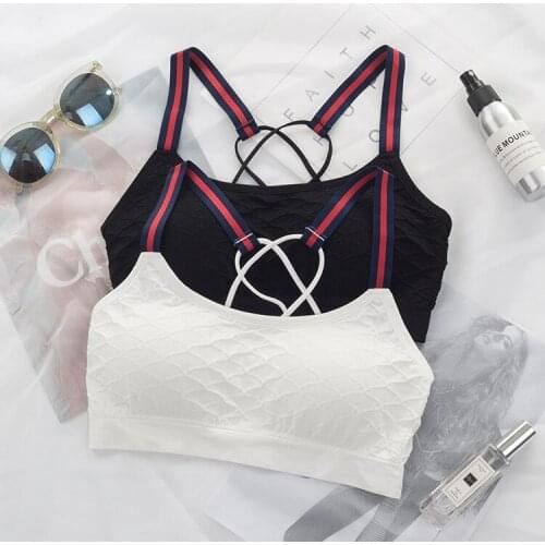 5pcs/lot Sexy Thin Cross Seamlessly Wrapped Chest Outside Underwear Breast Pads Exercise Bra High Quality Vest Wholesale