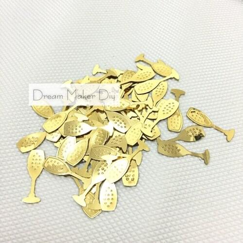 500pcs/lot (30gram) Champagne goblet Loose sequins Glitter Paillette Sewing Wedding Craft Kids DIY Scrapbook Decoration