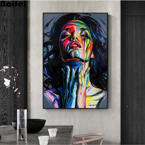5D Diamond Painting abstract woman cross stitch mosaic Embroidery Rhinestone color art full square round diamond wall sticker
