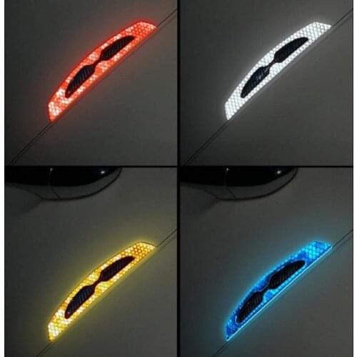 Automotive Carbon Fiber Door Guard Edge Protector Warning Reflective Marker Trim Molding Strong light reflection sticker