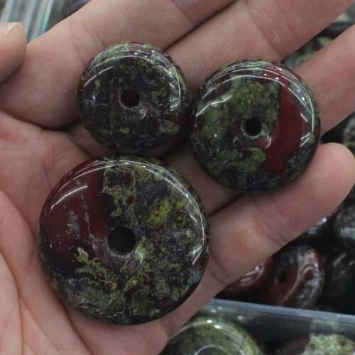 30mm 40mm donut shape dragon bloodstone beads natural stone beads DIY loose beads for pendant making 1 piece wholesale