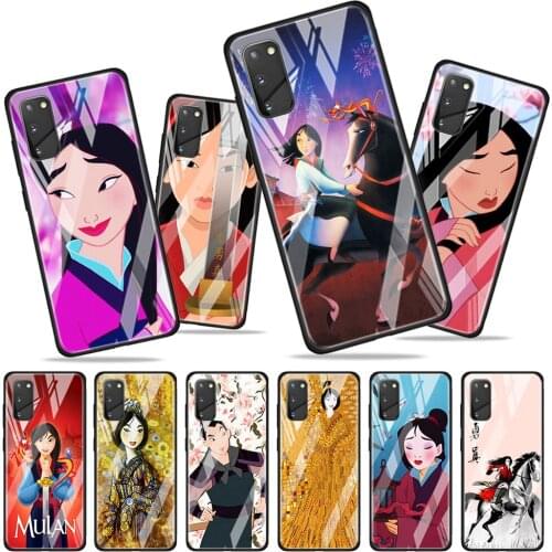 Disney Princess MuLan for Samsung Galaxy S20 FE Ultra Note 20 S10 Lite S9 S8 Plus Luxury Tempered Glass Phone Case Cover