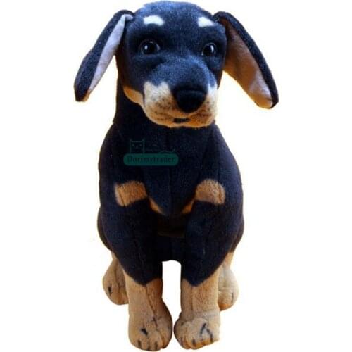 Dorimytrader Quality Pop Simulation Animal Rottweiler Plush Toy Stuffed Soft Dog Doll Kids Present 22inch 55cm