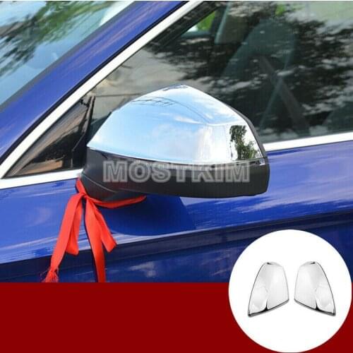 ABS Chrome Rearview Mirror Frame Trim Cover 2pcs For Audi Q5 2017-2020 Car Styling Accessories
