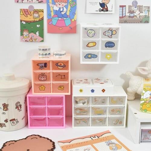 Jiugongge Jewelry, Earrings, Storage Box, Transparent Drawer Type Storage Box, Student Dormitory, Desktop Sorting Storage Box