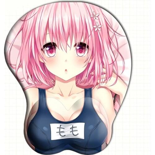 Kawaii Anime Cartoon To Love Pattern 3D Chest Mouse Pad Wrist Rest Mat Cosplay Prop Decor Men Women Birthday Gift 1pcs