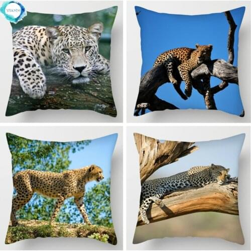 Animal Cheetah Leopard Decorative Cushion Cover Polyester Pillow Cover Cushion Pillowcase For Home Sofa Decor Fundas De Cojin