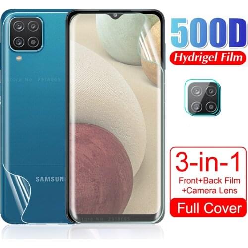 Frosted Matte Hydrogel Front Film Camera Lens Back Screen Protector For Samsung Galaxy A12 SamsungA12 A 12 6.5" Film Not Glass