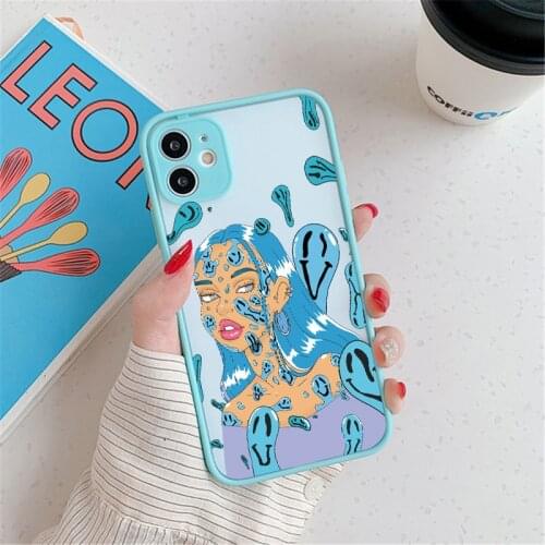 Fashion Distorted Face Art Girl Soft Silicone TPU Phone Case For iPhone 11 Pro MAX 6 6s 7 8 Plus XR X XS 12 Pro Max Mini SE 2020