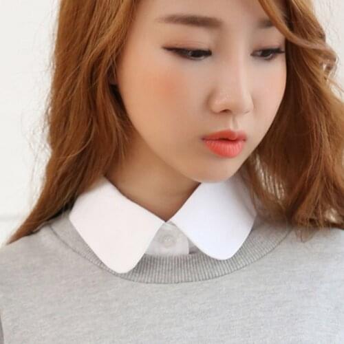 Fashion Detachable Lapel Fake Collar Women Ruffles Lace Cotton Shirt Fake False Collar Blouse Removable False Half Shirt Blouse