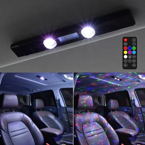 Portable Decorative Light Car Atmosphere Lights Multi-color Ambient Lamp USB Rhythm Atmosphere Lamp For Auto USB Rechargeable