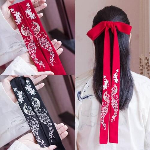 Ancient Style Hanfu Hair Band Embroidered Ribbon Super Fairy Hair Rope Chinese Style Ancient Costume Bandeau Headdress