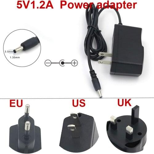 VORED 5V1.2A AC 100 to 240V Converter Transformer Charger AC/DC Adapter Power Supply US/EU/UK Plug 3.5*1.35mm Free Shipping