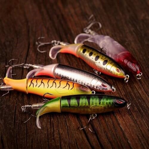 8pcs 1PCS Whopper Popper 10cm/13G Topwater Fishing Lure Artificial Bait Hard Plopper Soft Rotating Tail Fishing Tackle