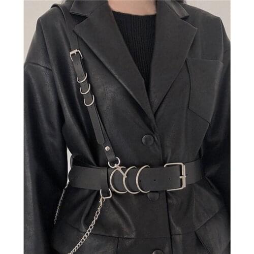 Fashion Trend Women Gothic PU Leather Harness Belts Body Bondage Waist Straps Punk Rock Stylish Accessories Lady Party Belt Gift