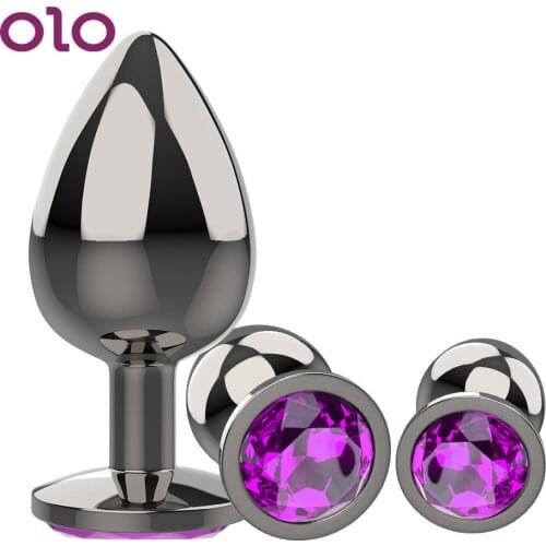 OLO Prostate Massager Dildo Gay Anal Beads Adult Products 3pcs/Set for Women/Men Smooth Metal Anal Plug Anus Stimulator 3 Size