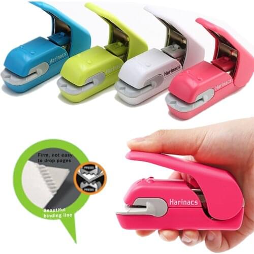 Japan KOKUYO Needleless Stapler Harinacs Press Staple Free Embossing Stapler For 5 Sheets Creative & Safe Students Stationery