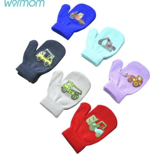 Warmom Baby Gloves Winter Boys Girls Knitted Gloves Warm Rope Full Finger Mittens Gloves For Kids Children Toddler Finger Wamrer