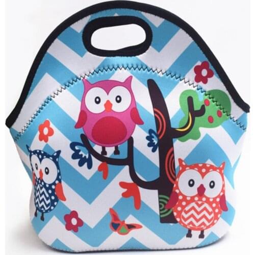 Thermal Insulated Print Neoprene Lunch Bag for Women Kids Lunch Bags Cooler Insulation Lunch Box Food Bag