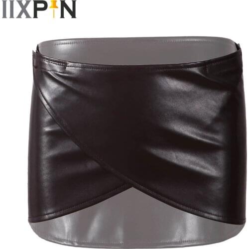 Unisex PU Leather Skirt Apron Linking Tape Adjustable Waist Belt Fastening Crisscross Front Skirt Japanese Anime Cosplay Costume