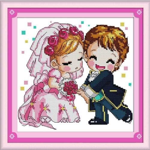 Joy Sunday Romantic Wedding Ceremony Cross Stitch Christmas Patterns Crafts Painting Needlework Embroidery Wedding Cross Stitch