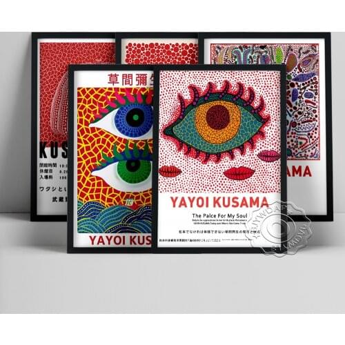 Yayoi Kusama Exhibition Museum Popular Art Poster, The Endless Life Of People Canvas Painting, Polka Dot Repetition Home Decor