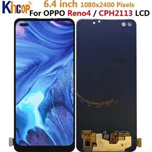 OLED For Oppo Reno 4 LCD Display With Touch Panel Screen Digitizer Assembly For oppo reno4 display CPH2113 lcd touch panel