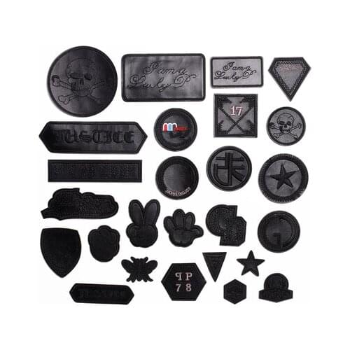 1PCS Rock Style Punk Embroidery Iron On Applique Sewing Supplies For DIY Clothes Decor Leather Patch Star Fabric Sticker Badge