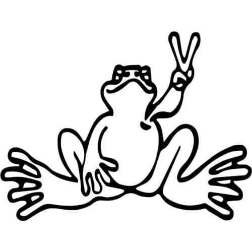 15.8CM*11.9CM Cartoon Frog Naughty Pattern Vinyl Decal Bumper Decorate Car Stickers