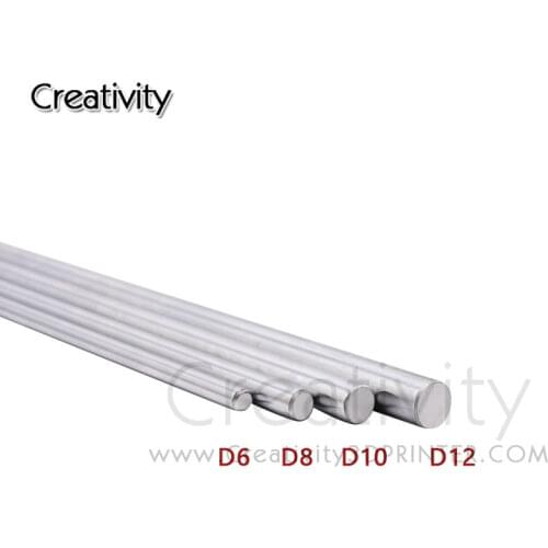 2pcs 6mm 8mm 10mm 12mm 16mm 8 400mm linear shaft 3d printer parts 8mm 400mm Cylinder Chrome Plated Liner Rods axis