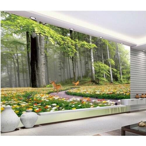 3d room wallpaper custom mural non-woven wall sticker The 3d TV setting wall nature forest painting photo wallpaper for walls 3d