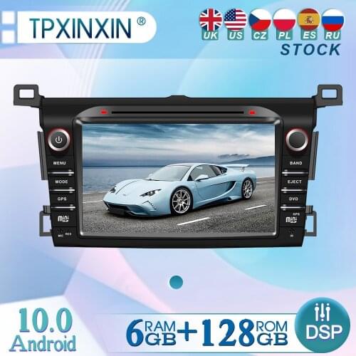 6+128GB For Toyota RAV4 2013 8" Android10 Radio Player Car GPS Navigation Head Unit Car Radio with Screen WIFI DSP CARPLAY
