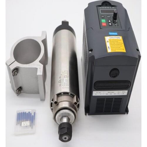 80mm 2.2KW air-cooled spindle motor ER20 24000 rpm 2.2KW frequency inverter spindle clamp engraving bits
