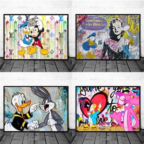 5D DIY Diamond Painting Disney Cartoon Mickey Mouse and Donald Duck Rhinestones Diamond Embroidery Mosaic Cross Stitch Decortion