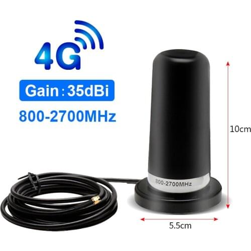 GSM 2G 3G 4G Antenna 35dBi 800-2700MHz 3 Meters Cable SMA-M Vehicle Car Magnetic Mount Antena Signal Booster