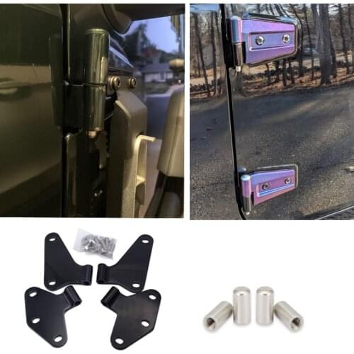 Car Accessories Gloss Black For Jeep Wrangler JK 07-18 Stainless Steel Body Hinge Cover+Door Hinge Pin Bolts Guide Kit