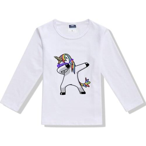 Unicorn T shirt Girls Long sleeve Children T-shirt For Boys T-shirts For Kids Tops Baby Girls T shirt Kid Boys Clothing T220X