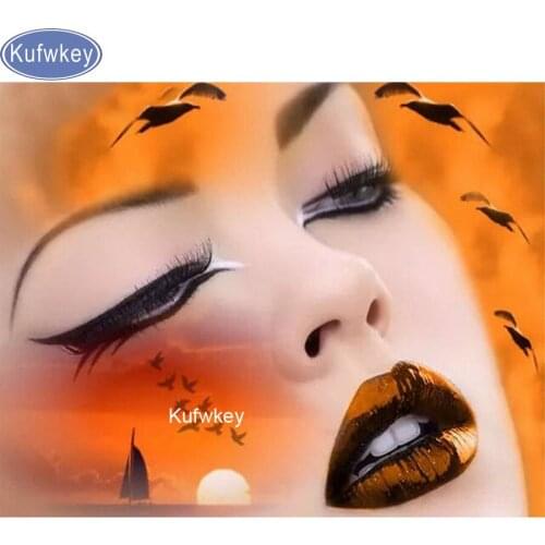 Wall Pictureface,bird,girl Painting 5D DIY Diamond Painting,diamond Embroidery Full Cross Stitch Rhinestone Mosaic,art,mazayka