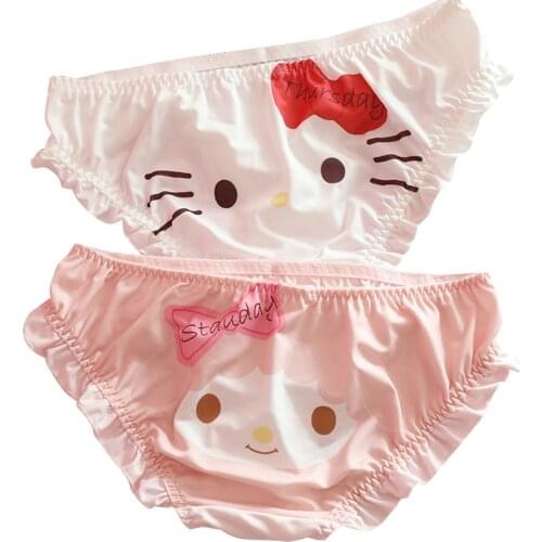 Cute briefs cute girl cotton cat puppy print lotus leaf shorts cosplay adults panties rare summer for ddlg diaper lover