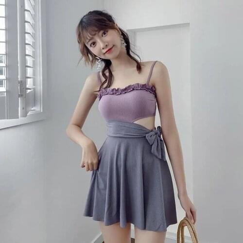 Sweet Swimwear Women Korean Fashion Bikini 2021 Woman New Swimsuit Women One Piece Bikini Set Cute High Waist Bikini For Girls