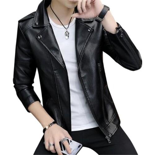 Fashion Jaqueta De Couro Slim Fit Pu Cuero Hombre PU Black Motorcycle Jacket Men Chaqueta Leather Waistcoat Oversize M-4XL Fall