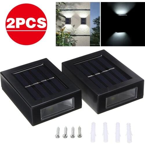 2pcs Solar Wall Lamp Outdoor Garden Waterproof Household Wall Lamp Light Up And Down Decorative Garden Lamps