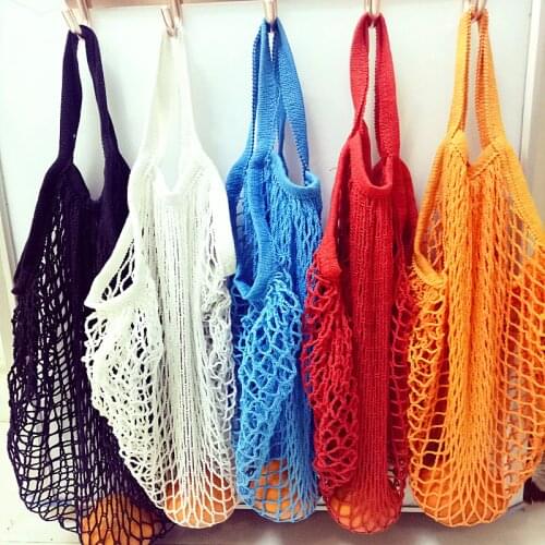 New Mesh Bag String Shopping Bag Reusable Fruit Storage Handbag Totes Women Shopping Net Bag Shopper Bag Cotton Woven
